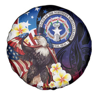 Northern Mariana Islands 4th of July Spare Tire Cover Plumeria USA Eagle LT01 - Polynesian Pride