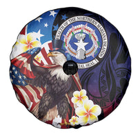 Northern Mariana Islands 4th of July Spare Tire Cover Plumeria USA Eagle LT01 - Polynesian Pride