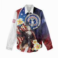 Personalized Northern Mariana Islands 4th of July Women Casual Shirt Plumeria USA Eagle LT01 - Polynesian Pride