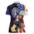 Personalized Northern Mariana Islands 4th of July Women Polo Shirt Plumeria USA Eagle