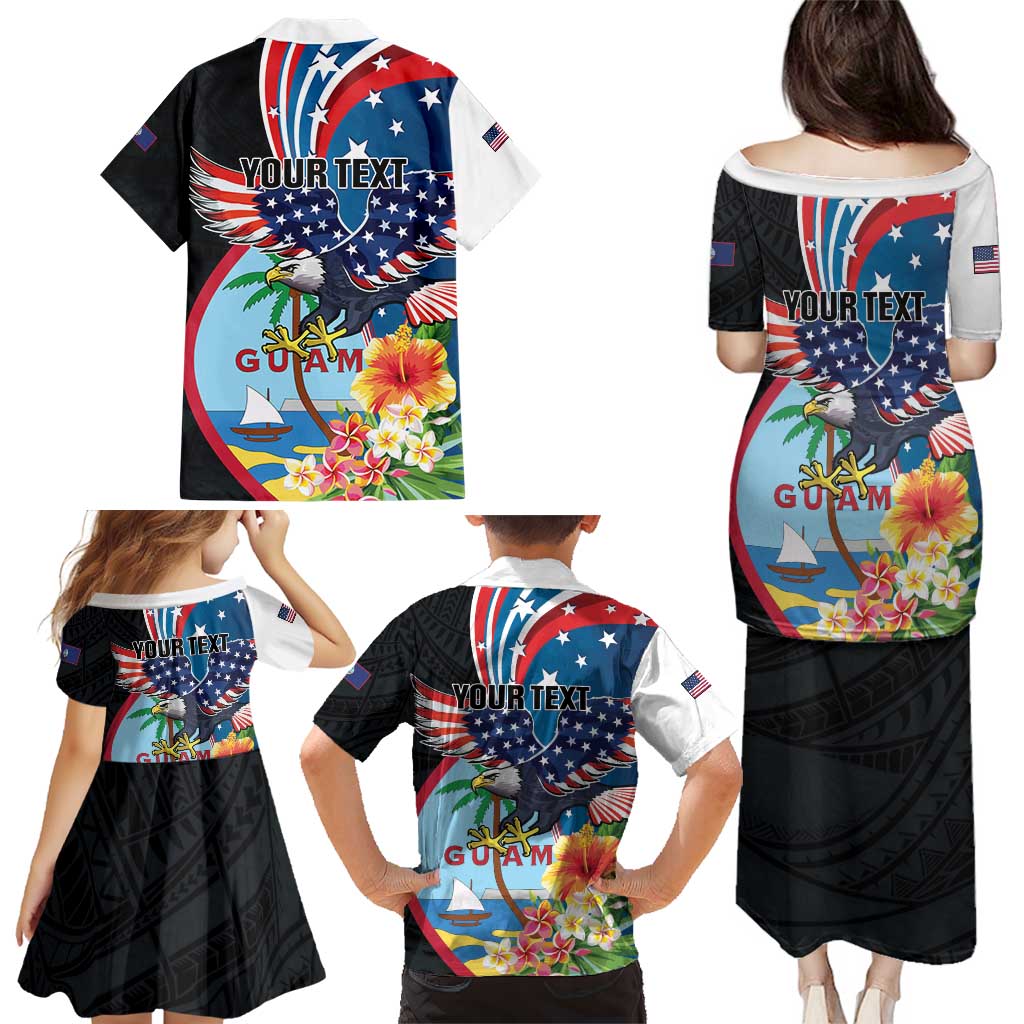 Personalized Guam Fourth of July Family Matching Puletasi and Hawaiian Shirt Tropical Flowers LT01 - Polynesian Pride