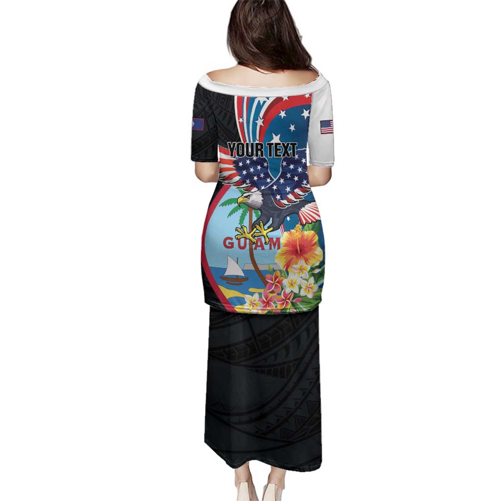 Personalized Guam Fourth of July Family Matching Puletasi and Hawaiian Shirt Tropical Flowers LT01 - Polynesian Pride