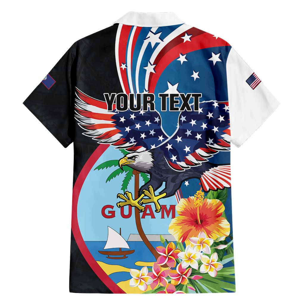 Personalized Guam Fourth of July Family Matching Short Sleeve Bodycon Dress and Hawaiian Shirt Tropical Flowers LT01 - Polynesian Pride