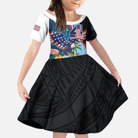 Personalized Guam Fourth of July Family Matching Summer Maxi Dress and Hawaiian Shirt Tropical Flowers LT01 Daughter's Dress Multicolor - Polynesian Pride