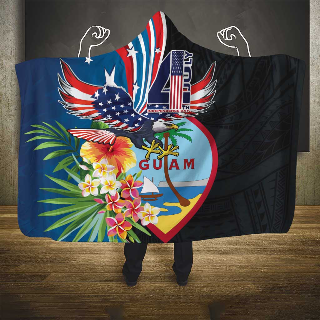 Guam Fourth of July Hooded Blanket Tropical Flowers