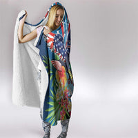 Guam Fourth of July Hooded Blanket Tropical Flowers