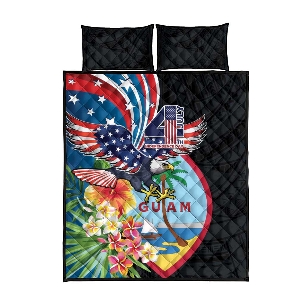 Guam Fourth of July Quilt Bed Set Tropical Flowers