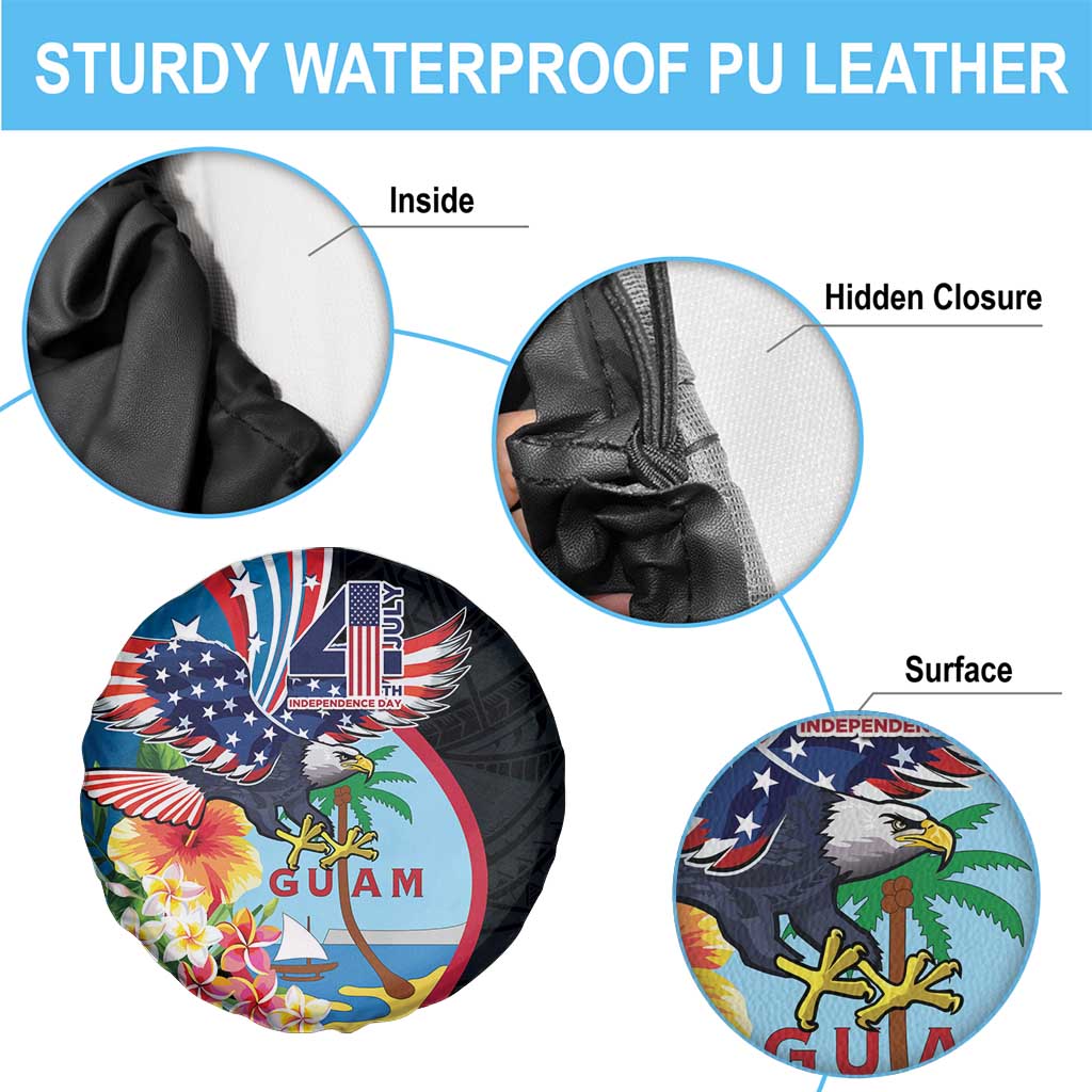Guam Fourth of July Spare Tire Cover Tropical Flowers