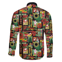 Hawaiian Santa Christmas Pattern Family Matching Mermaid Dress and Hawaiian Shirt Black Version LT01 - Polynesian Pride