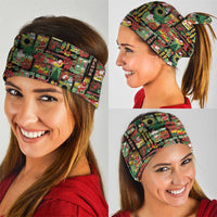 Hawaiian Santa Christmas Pattern Neck Gaiter Black Version - Polynesian Pride