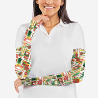 Hawaiian Santa Christmas Pattern Arm Sleeves White Version - Polynesian Pride