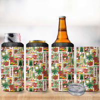 Hawaiian Santa Christmas Pattern 4 in 1 Can Cooler Tumbler White Version LT01 - Polynesian Pride