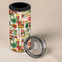 Hawaiian Santa Christmas Pattern 4 in 1 Can Cooler Tumbler White Version LT01 - Polynesian Pride