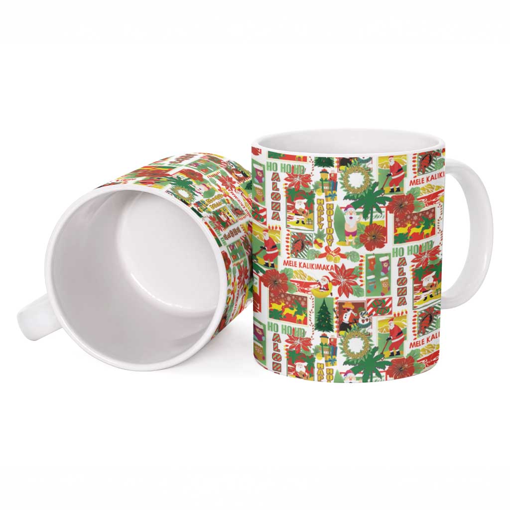 Hawaiian Santa Christmas Pattern Ceramic Mug White Version - Polynesian Pride