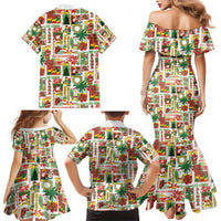 Hawaiian Santa Christmas Pattern Family Matching Mermaid Dress and Hawaiian Shirt White Version LT01 - Polynesian Pride