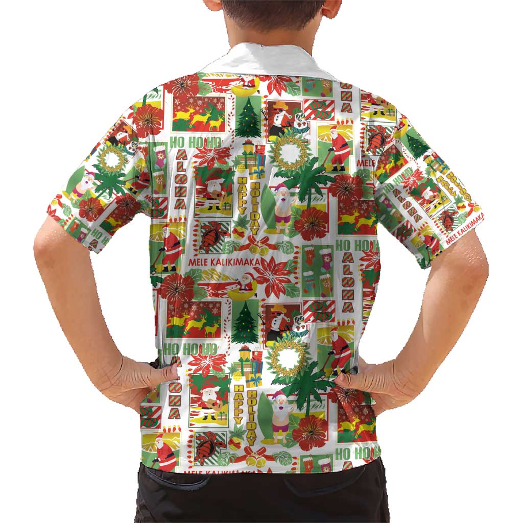 Hawaiian Santa Christmas Pattern Family Matching Short Sleeve Bodycon Dress and Hawaiian Shirt White Version LT01 - Polynesian Pride
