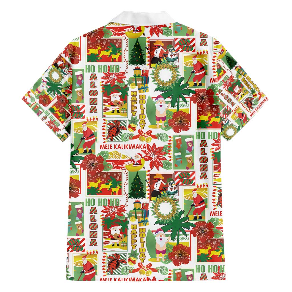 Hawaiian Santa Christmas Pattern Hawaiian Shirt White Version - Polynesian Pride