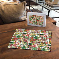Hawaiian Santa Christmas Pattern Puzzle White Version - Polynesian Pride