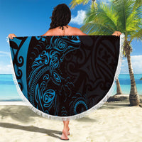 New Zealand Tuatara Plumeria Beach Blanket Maori Blue Koru Tribal Tattoo LT01 - Polynesian Pride