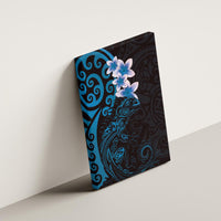 New Zealand Tuatara Plumeria Canvas Wall Art Maori Blue Koru Tribal Tattoo LT01 - Polynesian Pride