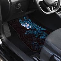 New Zealand Tuatara Plumeria Car Mats Maori Blue Koru Tribal Tattoo LT01 - Polynesian Pride