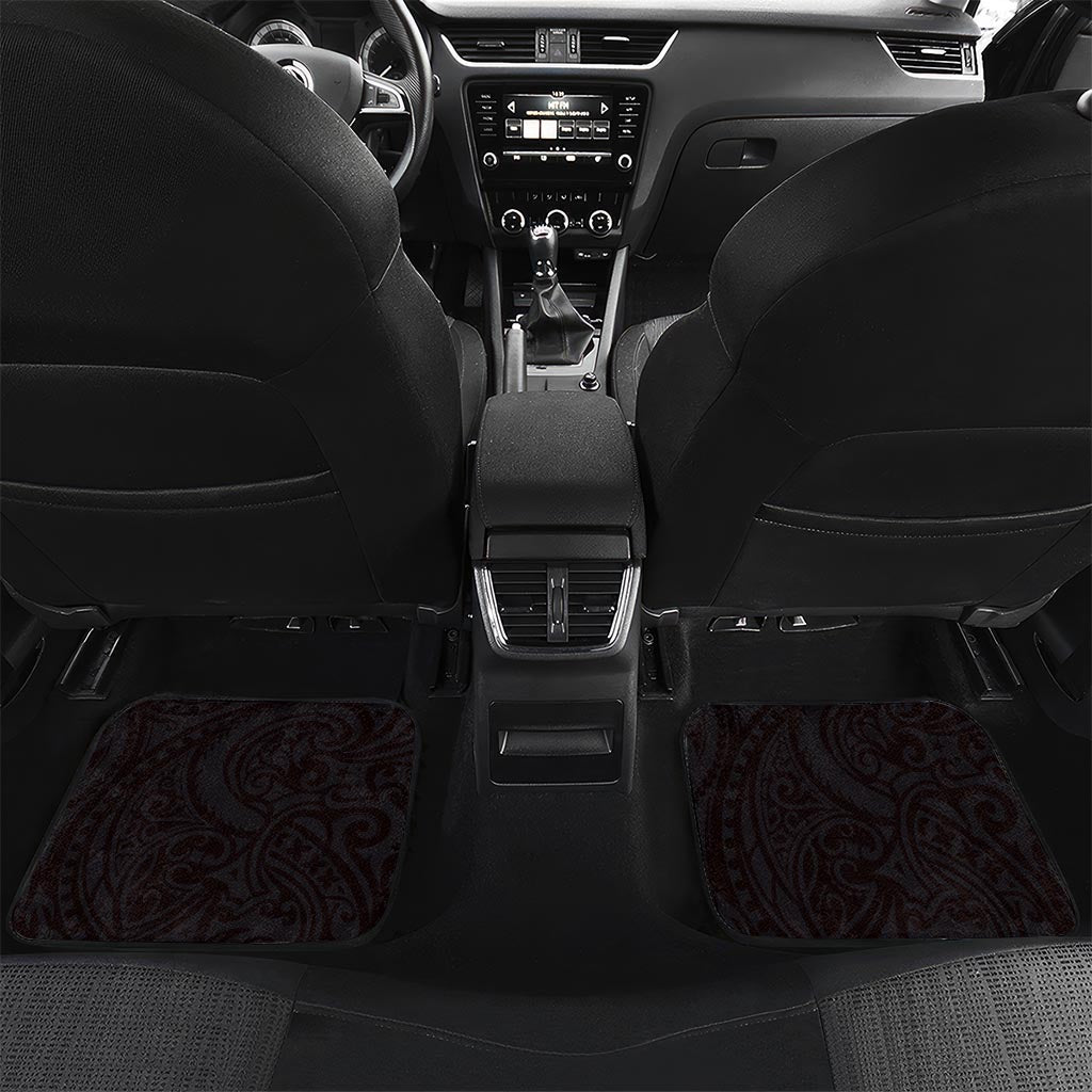 New Zealand Tuatara Plumeria Car Mats Maori Blue Koru Tribal Tattoo LT01 Set 2pcs - Back Blue - Polynesian Pride