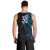 New Zealand Tuatara Plumeria Men Tank Top Maori Blue Koru Tribal Tattoo LT01 - Polynesian Pride
