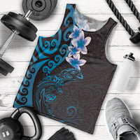 New Zealand Tuatara Plumeria Men Tank Top Maori Blue Koru Tribal Tattoo LT01 - Polynesian Pride