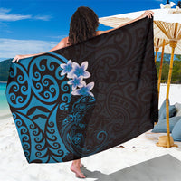 New Zealand Tuatara Plumeria Sarong Maori Blue Koru Tribal Tattoo LT01 One Size 44 x 66 inches Blue - Polynesian Pride