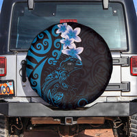 New Zealand Tuatara Plumeria Spare Tire Cover Maori Blue Koru Tribal Tattoo LT01 Blue - Polynesian Pride