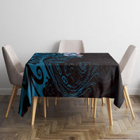 New Zealand Tuatara Plumeria Tablecloth Maori Blue Koru Tribal Tattoo LT01 - Polynesian Pride