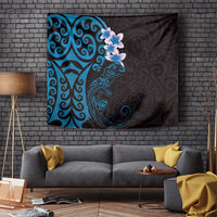 New Zealand Tuatara Plumeria Tapestry Maori Blue Koru Tribal Tattoo LT01 - Polynesian Pride