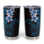 New Zealand Tuatara Plumeria Tumbler Cup Maori Blue Koru Tribal Tattoo