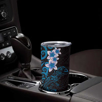 New Zealand Tuatara Plumeria Tumbler Cup Maori Blue Koru Tribal Tattoo LT01 - Polynesian Pride