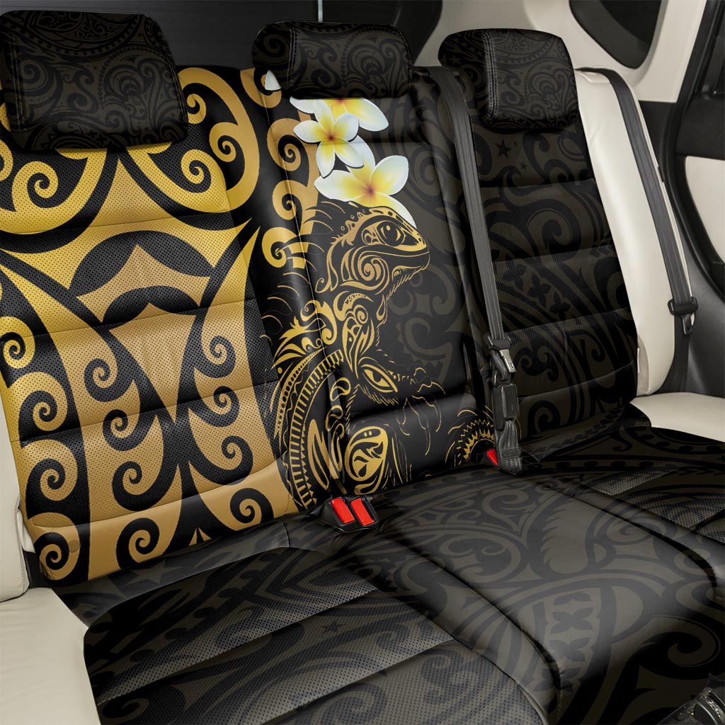 New Zealand Tuatara Plumeria Back Car Seat Cover Maori Gold Koru Tribal Tattoo LT01 - Polynesian Pride