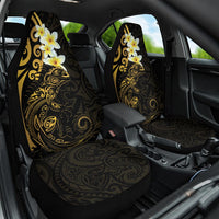 New Zealand Tuatara Plumeria Car Seat Cover Maori Gold Koru Tribal Tattoo LT01 One Size Gold - Polynesian Pride