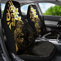 New Zealand Tuatara Plumeria Car Seat Cover Maori Gold Koru Tribal Tattoo LT01 - Polynesian Pride