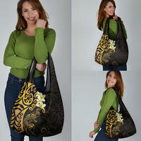 New Zealand Tuatara Plumeria Grocery Bag Maori Gold Koru Tribal Tattoo LT01 - Polynesian Pride