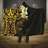 New Zealand Tuatara Plumeria Hooded Blanket Maori Gold Koru Tribal Tattoo LT01 One Size Gold - Polynesian Pride