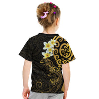 New Zealand Tuatara Plumeria Kid T Shirt Maori Gold Koru Tribal Tattoo LT01 - Polynesian Pride