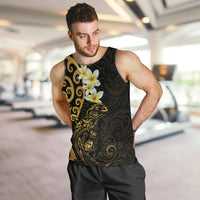 New Zealand Tuatara Plumeria Men Tank Top Maori Gold Koru Tribal Tattoo LT01 Gold - Polynesian Pride
