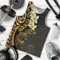 New Zealand Tuatara Plumeria Men Tank Top Maori Gold Koru Tribal Tattoo LT01 - Polynesian Pride