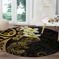 New Zealand Tuatara Plumeria Round Carpet Maori Gold Koru Tribal Tattoo LT01 - Polynesian Pride