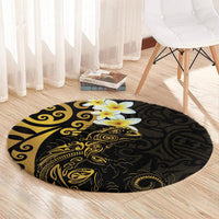 New Zealand Tuatara Plumeria Round Carpet Maori Gold Koru Tribal Tattoo LT01 - Polynesian Pride