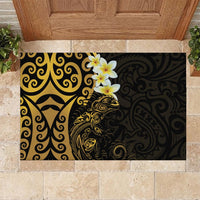 New Zealand Tuatara Plumeria Rubber Doormat Maori Gold Koru Tribal Tattoo LT01 - Polynesian Pride