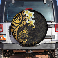 New Zealand Tuatara Plumeria Spare Tire Cover Maori Gold Koru Tribal Tattoo LT01 Gold - Polynesian Pride