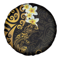 New Zealand Tuatara Plumeria Spare Tire Cover Maori Gold Koru Tribal Tattoo LT01 - Polynesian Pride
