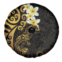 New Zealand Tuatara Plumeria Spare Tire Cover Maori Gold Koru Tribal Tattoo LT01 - Polynesian Pride