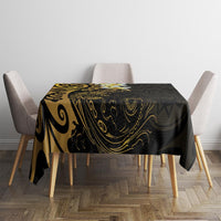 New Zealand Tuatara Plumeria Tablecloth Maori Gold Koru Tribal Tattoo LT01 - Polynesian Pride