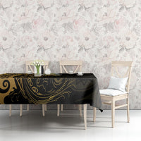 New Zealand Tuatara Plumeria Tablecloth Maori Gold Koru Tribal Tattoo LT01 - Polynesian Pride